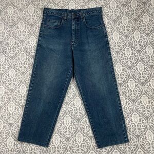 vintage pepe jeans straight leg high rise blue dark wash 32"x26" Made in USA